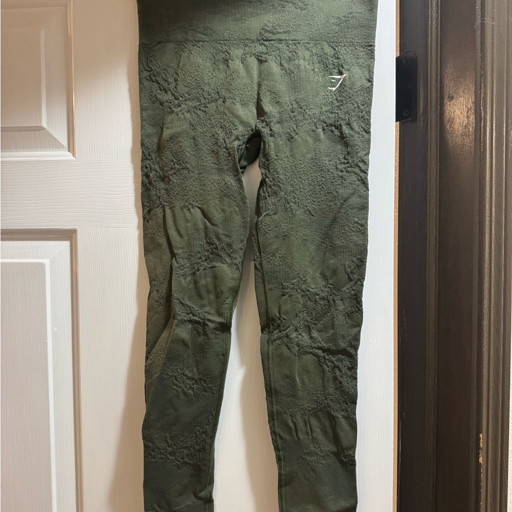 Gymshark Olive Textured High-Waist Leggings